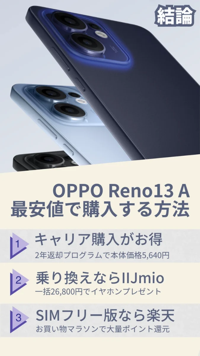 oppo reno13 a最安値で購入する方法 | 安く買う匠 OPPO Reno13 A最安値で購入する方法