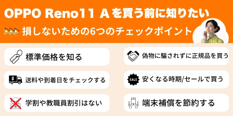 oppo reno11 aを買う前に知りたいチェックポイント | 安く買う匠 OPPO Reno11 Aを買う前に知りたいチェックポイント